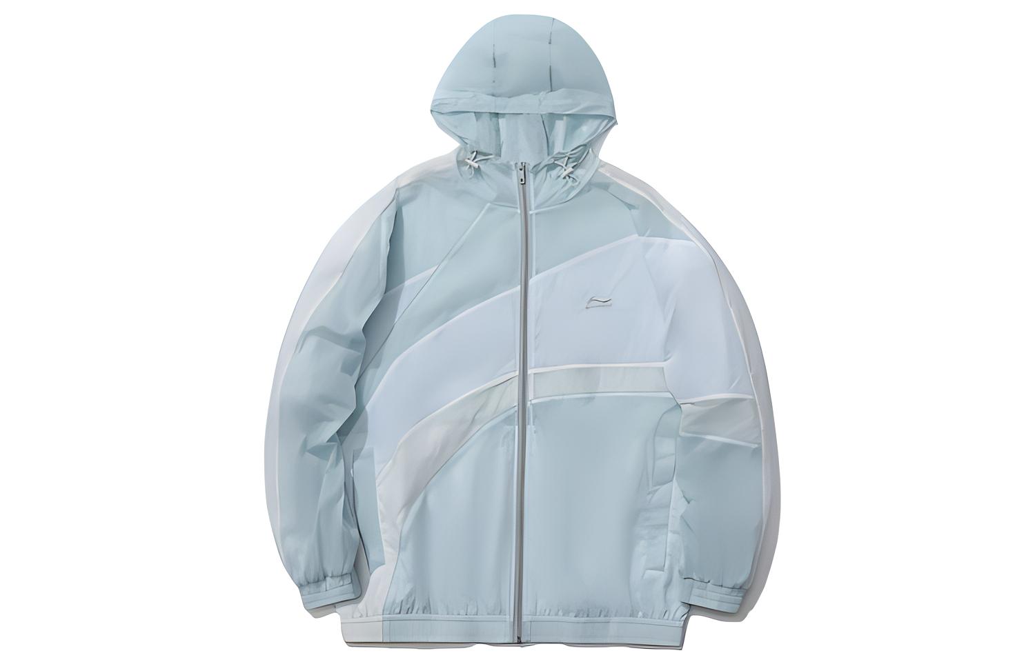 Li-Ning Sports Fashion Colorblock Hooded Jacket Misty Blue Men’s Fall Collection AFDR153-1