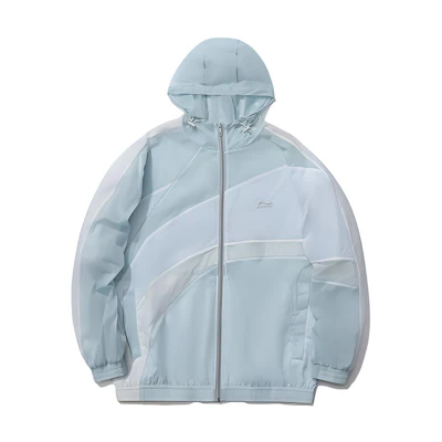 Li-Ning Sports Fashion Colorblock Hooded Jacket Misty Blue Men’s Fall Collection AFDR153-1