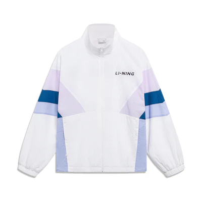 Li-Ning Sports Fashion Colorblock Letter Print Jacket White Unisex AJDT503-2