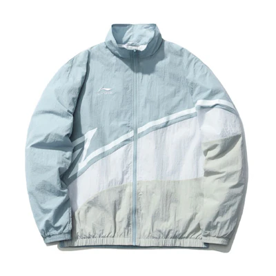 Li-Ning Sports Fashion Colorblock Logo Jacket Unisex Blue Gray AJDQ036-7