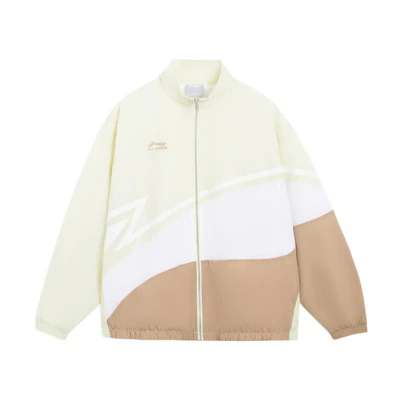 Li-Ning Sports Fashion Colorblock Logo Loose Fit Jacket Unisex - Off White AJDQ036-9