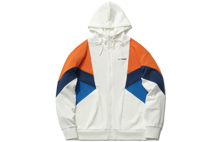 Li-Ning Sports Fashion Colorblock Loose Hoodie Jacket Unisex Off-White AWDR370-1