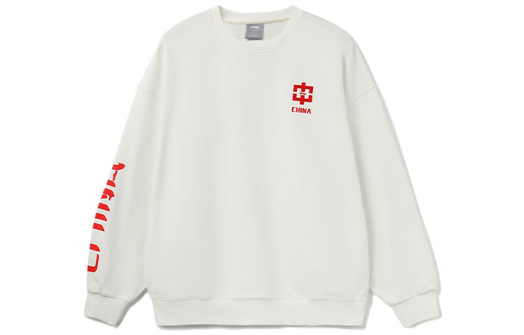 Li-Ning Sports Fashion Crewneck Sweatshirt Unisex White AWDRB78-1