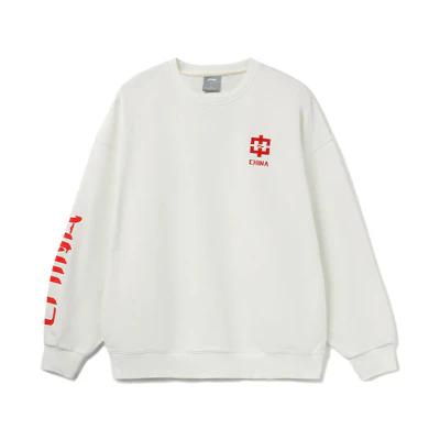 Li-Ning Sports Fashion Crewneck Sweatshirt Unisex White AWDRB78-1