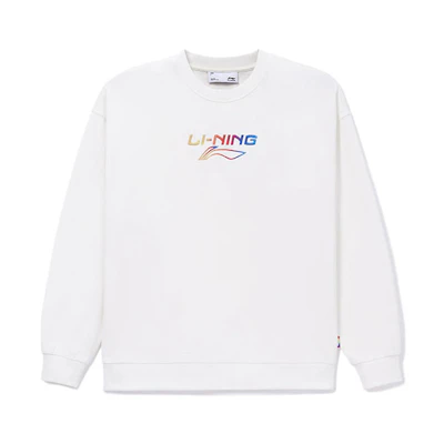 Li-Ning Sports Fashion Crewneck Sweatshirt with Embroidered Logo White (Unisex) AWDS531-2
