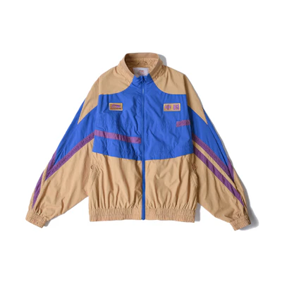 Li-Ning Sports Fashion Embroidered Logo Colorblock Jacket Men’s Blue Deer Brown AJDR231-3
