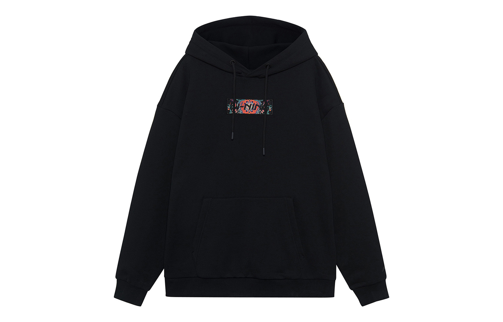 Li-Ning Sports Fashion Embroidered Logo Oversized Hoodie Unisex Black B AWDRD42-8