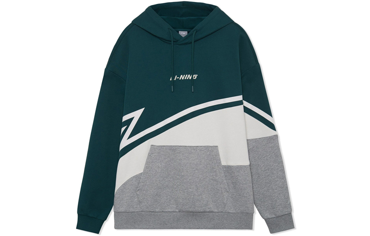 Li-Ning Sports Fashion Embroidered Logo Pullover Sweatshirt Dark Green Unisex AWDRB82-1
