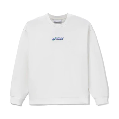 Li-Ning Sports Fashion Embroidered Logo Sweatshirt Unisex White AWDS587-2
