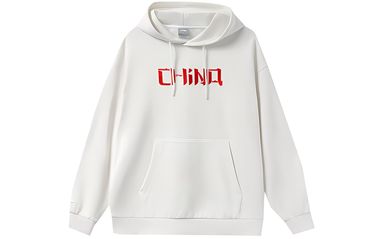 Li-Ning Sports Fashion Embroidered Pullover Sweatshirt Unisex - White AWDRB80-1