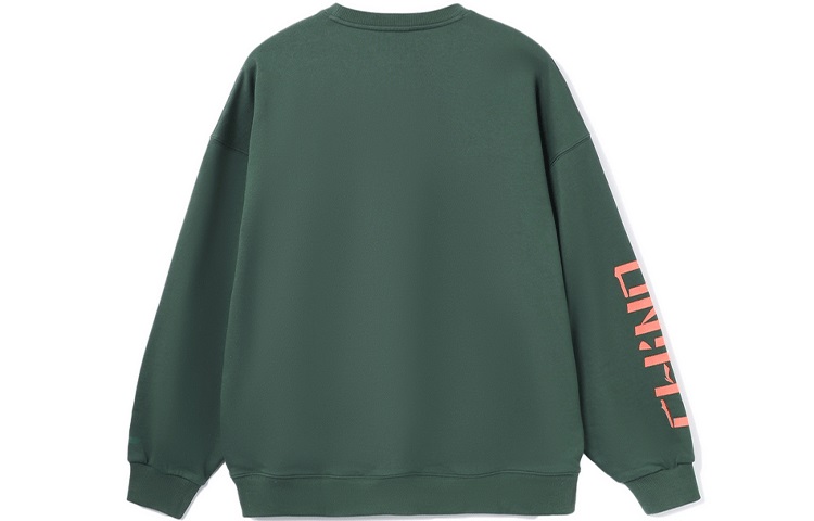 Li-Ning Sports Fashion Fleece Crewneck Sweatshirt Maple Green Unisex Oversized AWDRB78-8