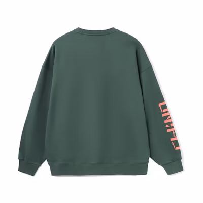 Li-Ning Sports Fashion Fleece Crewneck Sweatshirt Maple Green Unisex Oversized AWDRB78-8