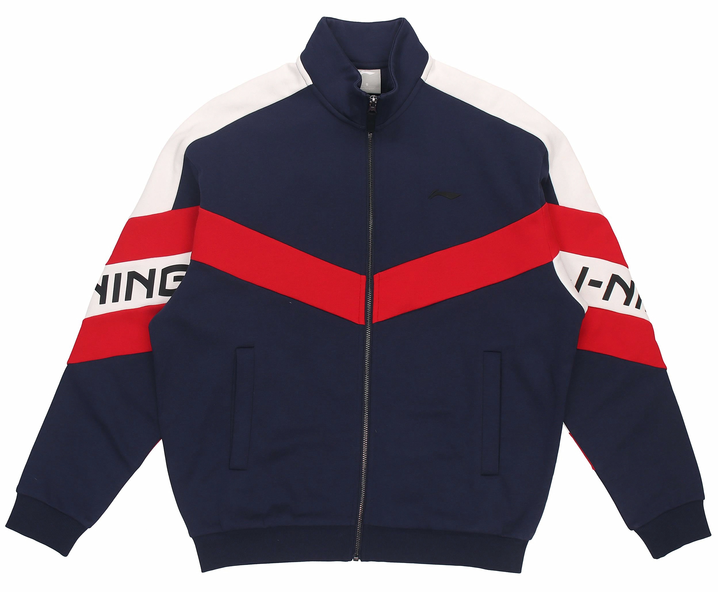 Li-Ning Sports Fashion Fleece Jacket Unisex Ink Blue Stand Collar AWDRE29-3