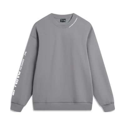 Li-Ning Sports Fashion Fleece Pullover Sweatshirt Unisex - Smoke Gray AWDTB37-8
