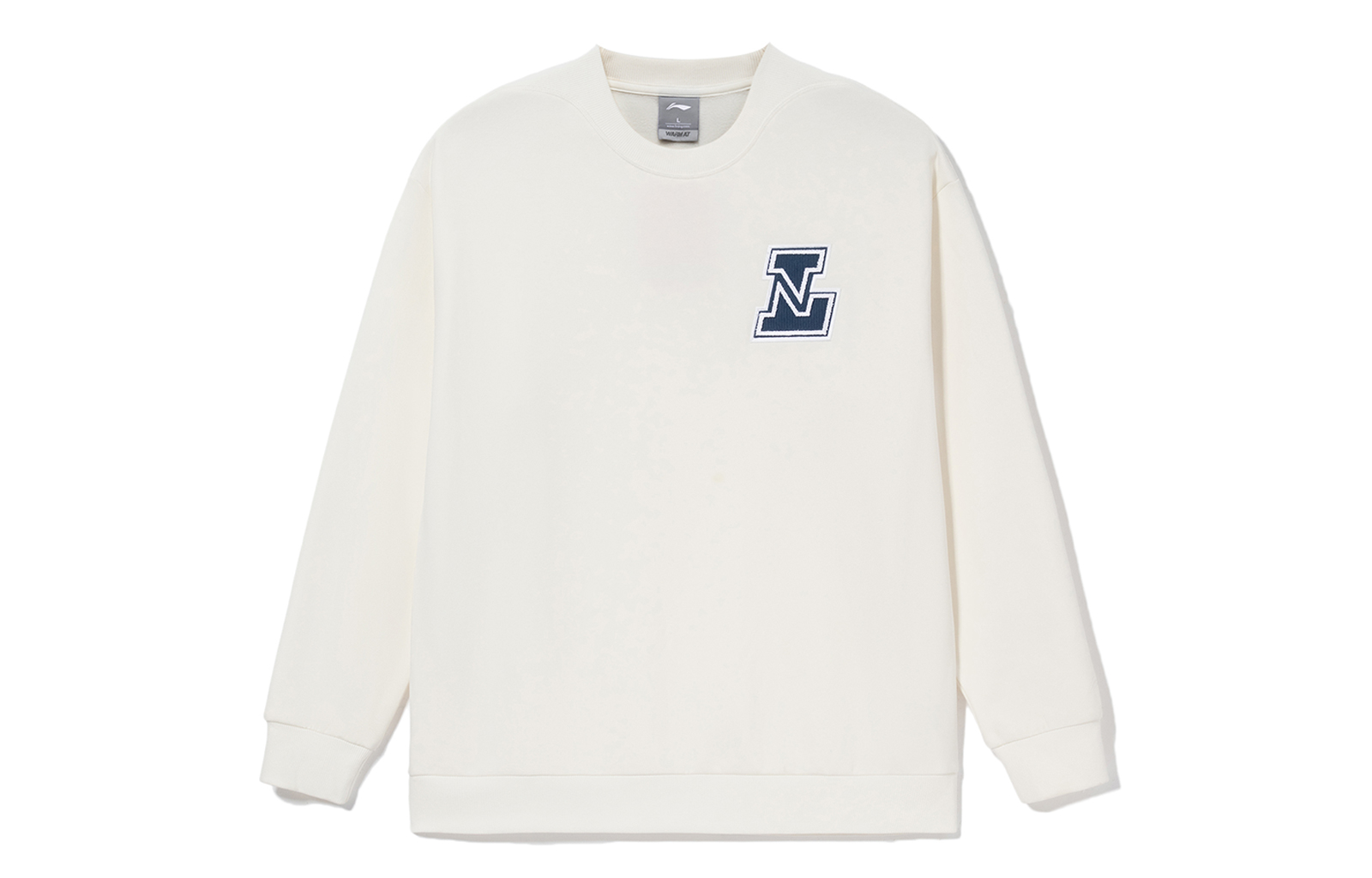 Li-Ning Sports Fashion Fleece Pullover Sweatshirt Unisex Cream Couple Style AWDRG92-7