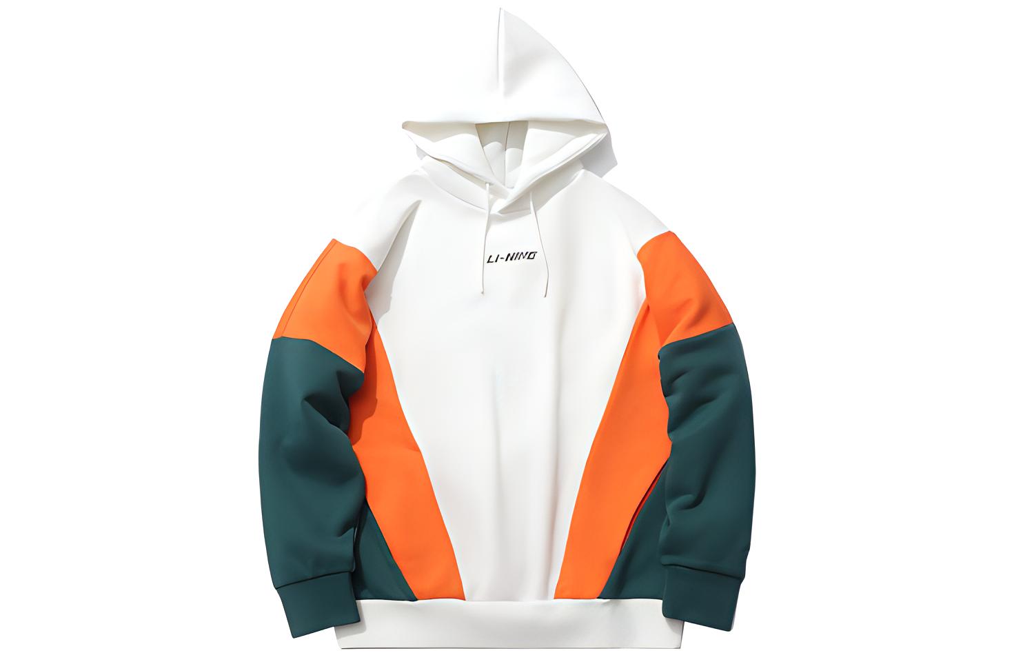 Li-Ning Sports Fashion Fleece Pullover Winter Sweatshirt Off-White Unisex AWDQ702-10