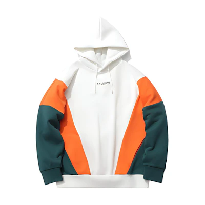 Li-Ning Sports Fashion Fleece Pullover Winter Sweatshirt Off-White Unisex AWDQ702-10