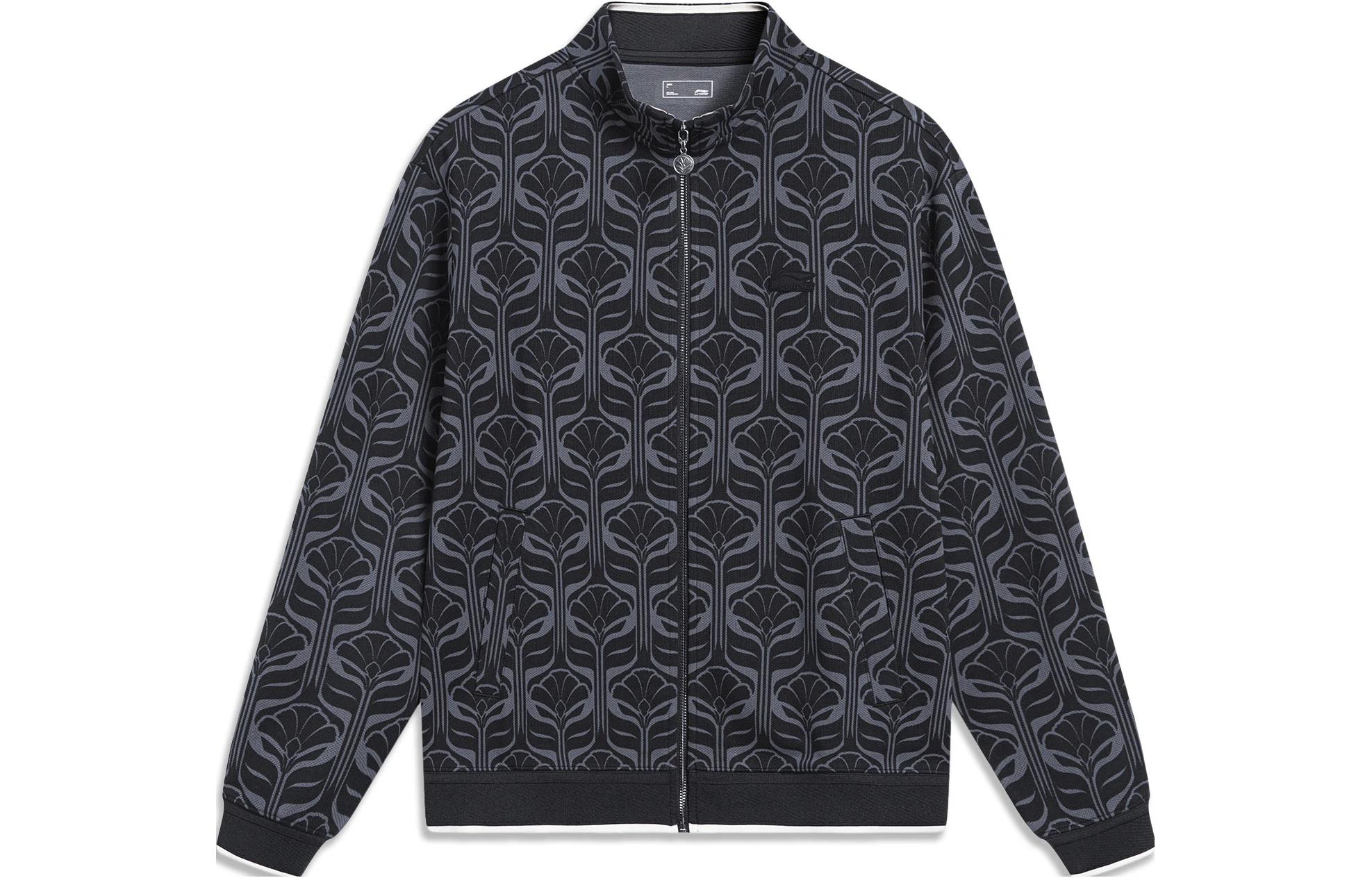 Li-Ning Sports Fashion Full-Print Zip-Up Jacket Black AWDT419-1