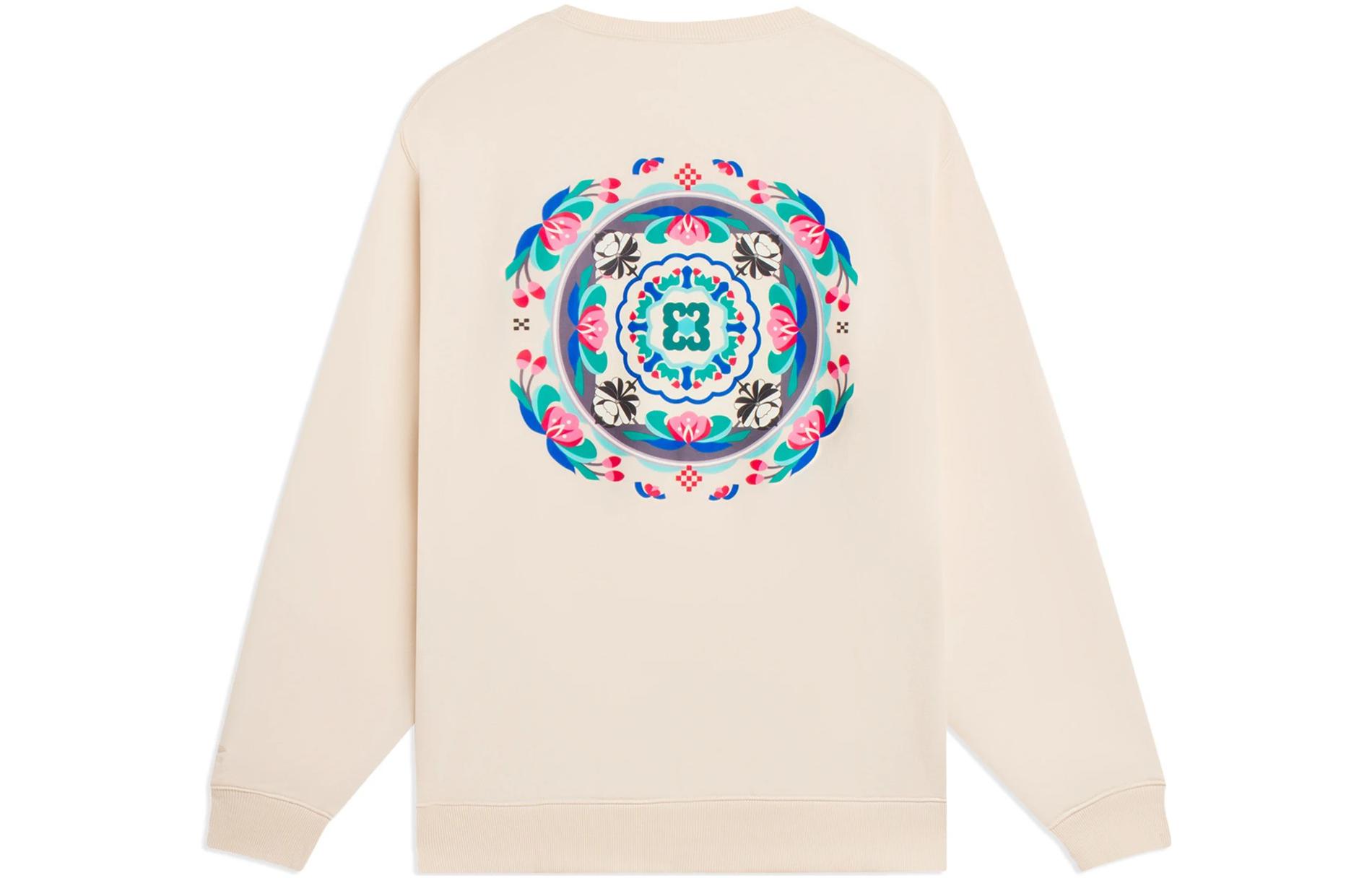 Li-Ning Sports Fashion FW22 White Logo Embroidered Pullover Unisex Sweatshirt AWDSF47-2