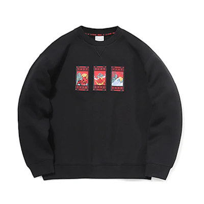 Li-Ning Sports Fashion Gold-Inspired Pullover Sweatshirt Black () AWDR021-1