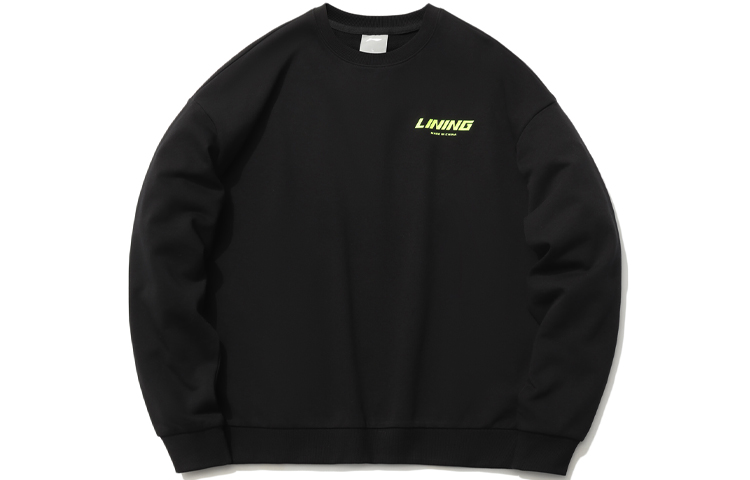 Li-Ning Sports Fashion Graphic Crewneck Sweatshirt Black - Unisex Casual Wear AWDR577-6