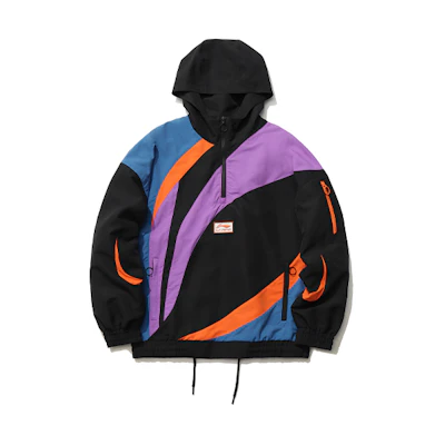 Li-Ning Sports Fashion Half-Zip Colorblock Hooded Jacket Black () AFDR251-1