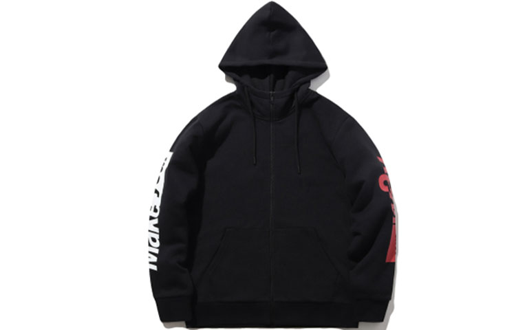 Li-Ning Sports Fashion Hoodie Jacket Logo Print Fleece Black Unisex AWDPD23-6