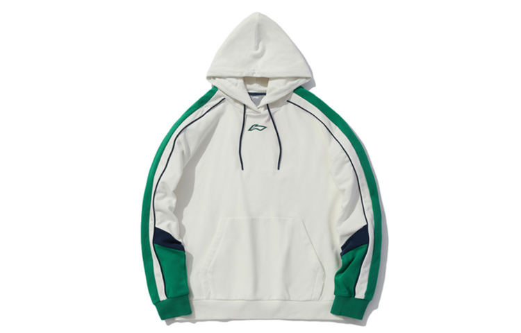 Li-Ning Sports Fashion Logo Colorblock Hoodie Unisex Off-White AWDQ258-1