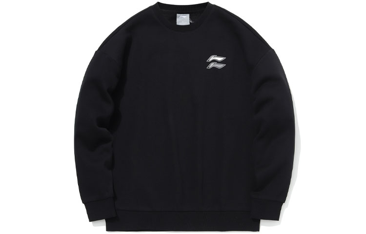 Li-Ning Sports Fashion Logo Crewneck Sweatshirt Unisex Black AWDQB71-8