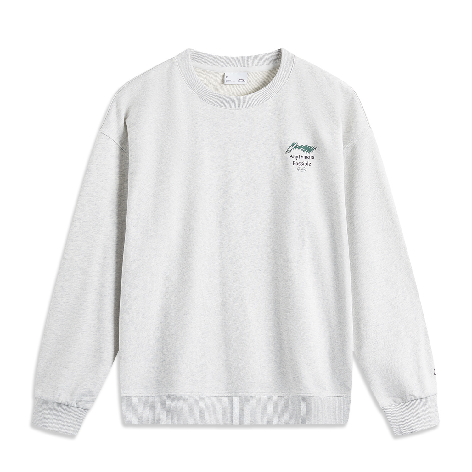 Li-Ning Sports Fashion Logo Crewneck Sweatshirt Unisex Grey/Deep Antarctic Grey AWDUF05-3