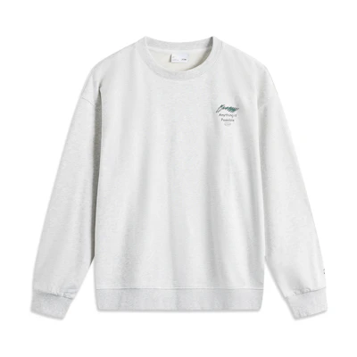 Li-Ning Sports Fashion Logo Crewneck Sweatshirt Unisex Grey/Deep Antarctic Grey AWDUF05-3