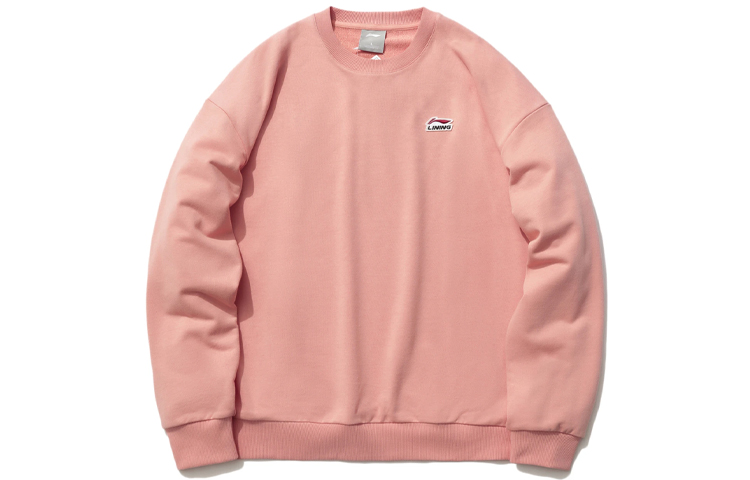 Li-Ning Sports Fashion Logo Embroidered Crewneck Sweatshirt Men’s Orange Pink AWDR575-7