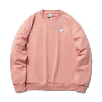 Li-Ning Sports Fashion Logo Embroidered Crewneck Sweatshirt Men’s Orange Pink AWDR575-7