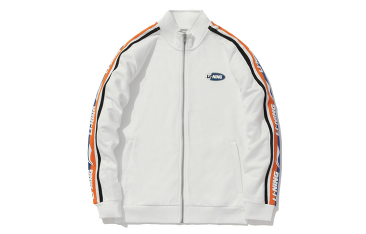 Li-Ning Sports Fashion Logo Print Stand-Collar Jacket Unisex Off-White AWDQ368-9