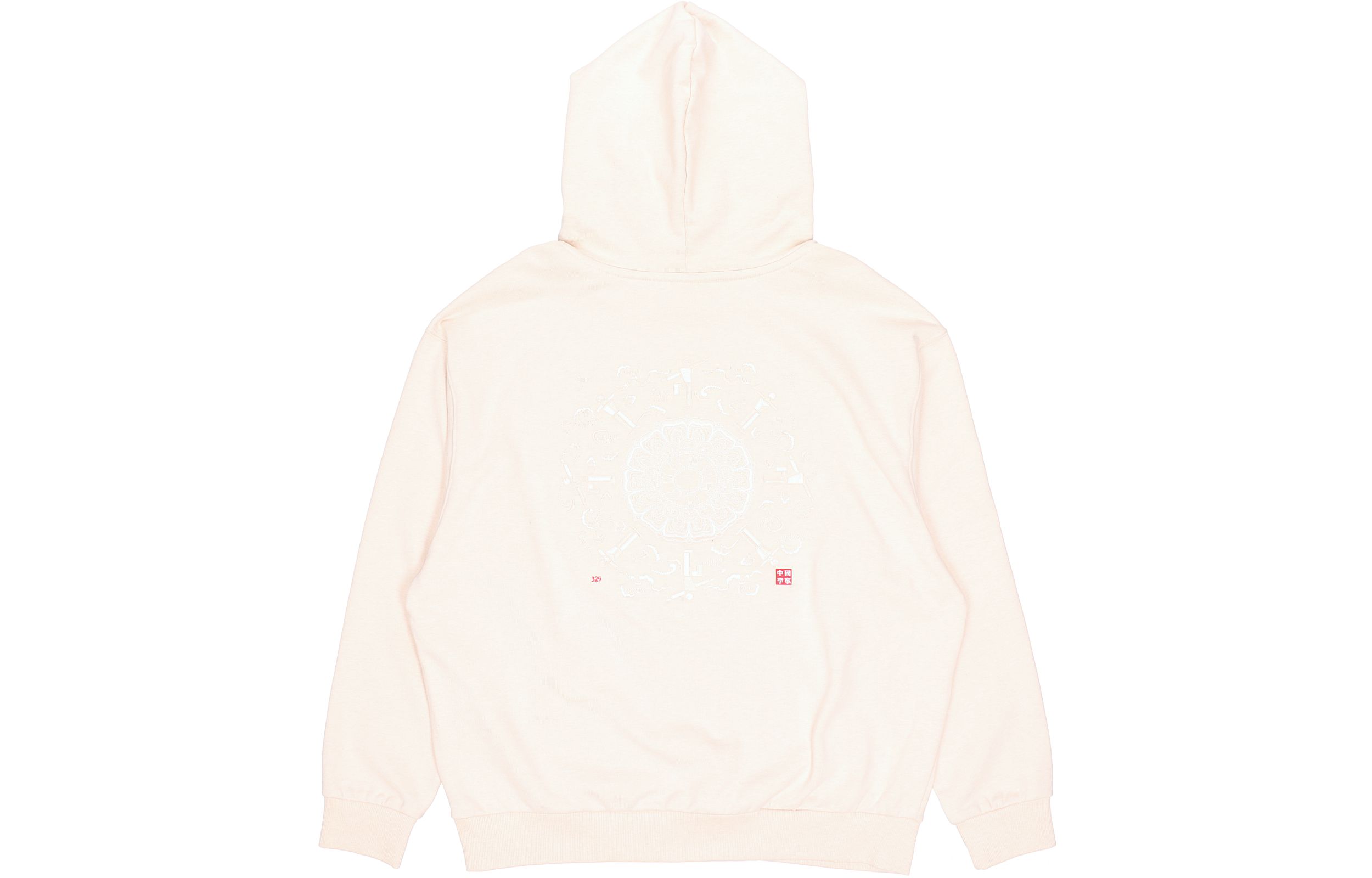 Lookbook 李寧運動時尚寬鬆刺繡logo連帽衫 燕麥米色 AWDR231-1