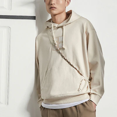 李寧運動時尚寬鬆刺繡logo連帽衫 燕麥米色 AWDR231-1 Details for 李寧運動時尚寬鬆刺繡logo連帽衫 燕麥米色 AWDR231-1