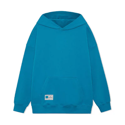 Li-Ning Sports Fashion Loose Pullover Hoodie Cyan Blue AWDR869-4