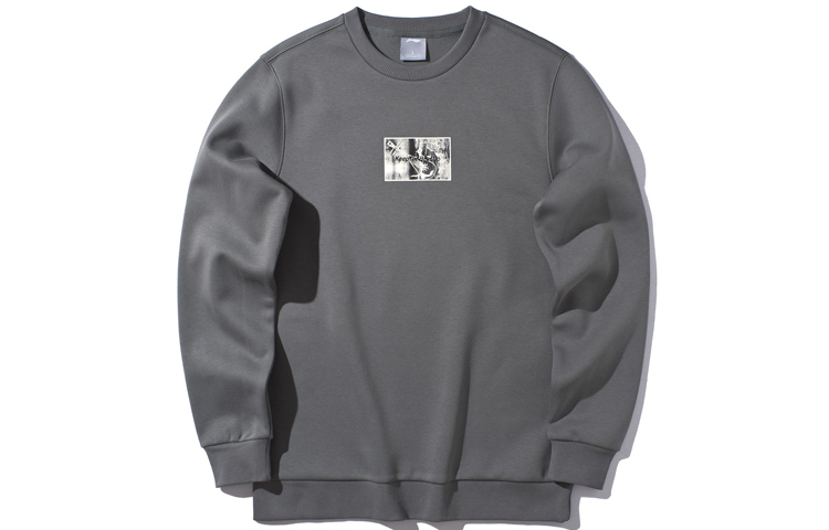 Li-Ning Sports Fashion Plush Warm Pullover Sweatshirt Men’s Grey AWDP619-3