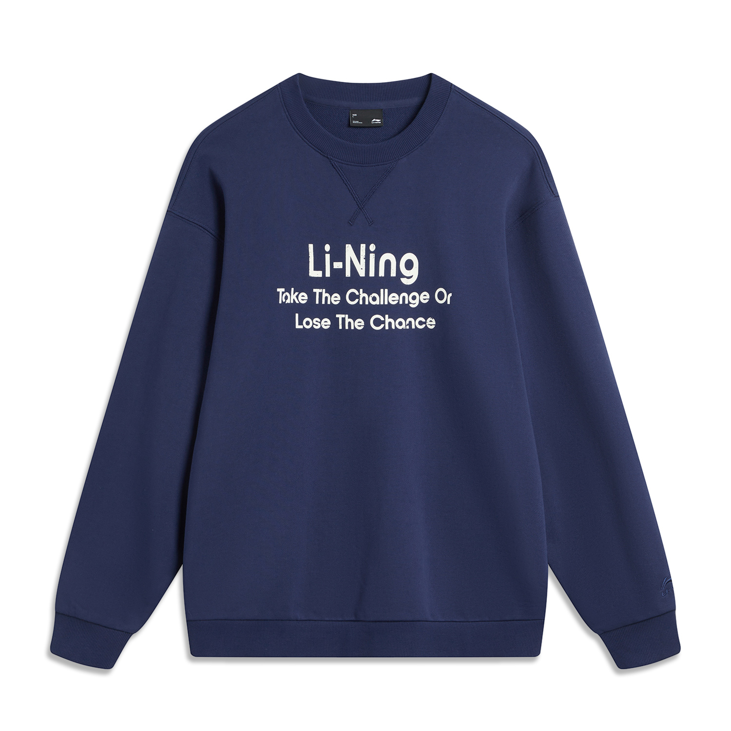 Li-Ning Sports Fashion Pullover Crewneck Sweatshirt Navy Blue Unisex AWDU799-7