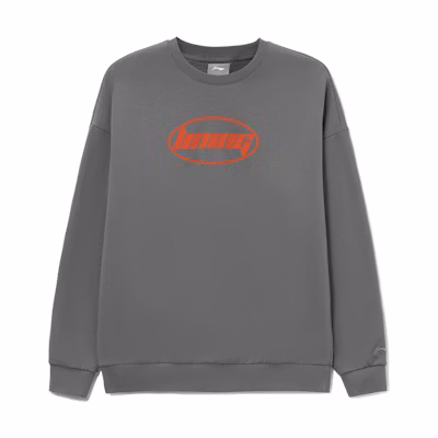 Li-Ning Sports Fashion Pullover Sweatshirt Grey - Unisex Warm Fleece AWDRH71-4