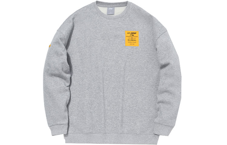 Li-Ning Sports Fashion Pullover Sweatshirt Unisex Light Gray AWDQ708-6