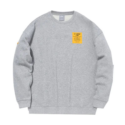 Li-Ning Sports Fashion Pullover Sweatshirt Unisex Light Gray AWDQ708-6