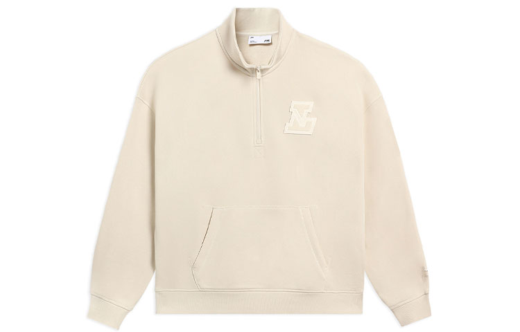 Li-Ning Sports Fashion Pullover Unisex Sweatshirt Bone White AWDSA05-2