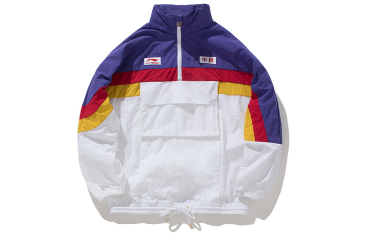 Li-Ning Sports Fashion Series Color-Block Windbreaker Jacket Unisex White AFDP157-1