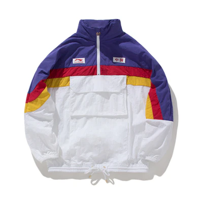 Li-Ning Sports Fashion Series Color-Block Windbreaker Jacket Unisex White AFDP157-1