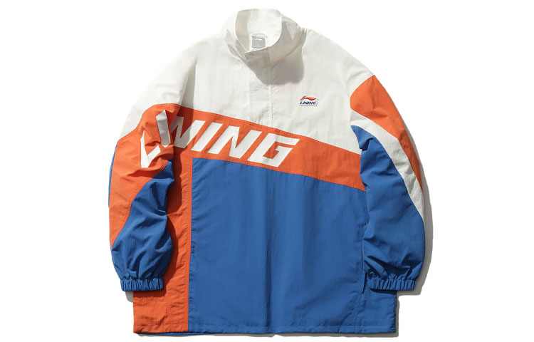 Li-Ning Sports Fashion Series Logo Print Half-Zip Colorblock Jacket AJDR391-4