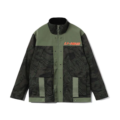 Li-Ning Sports Fashion Series Logo Print Patchwork Loose Jacket AFDR403-1
