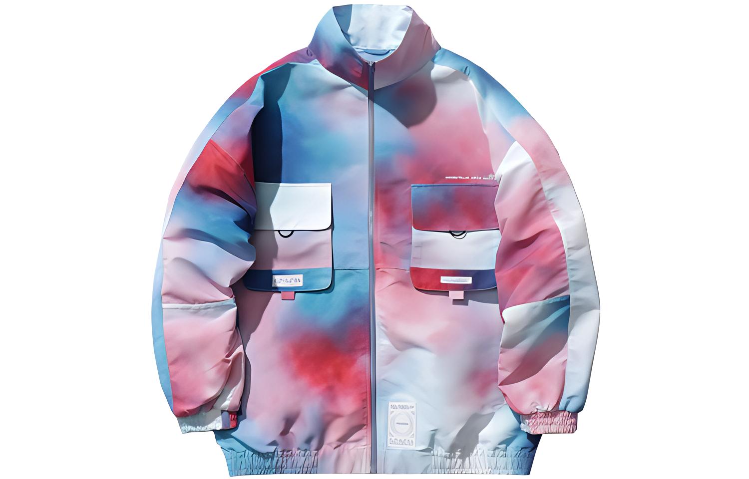 Li-Ning Sports Fashion Tie-Dye Loose Fit Jacket Blue/Pink AJDR191-1