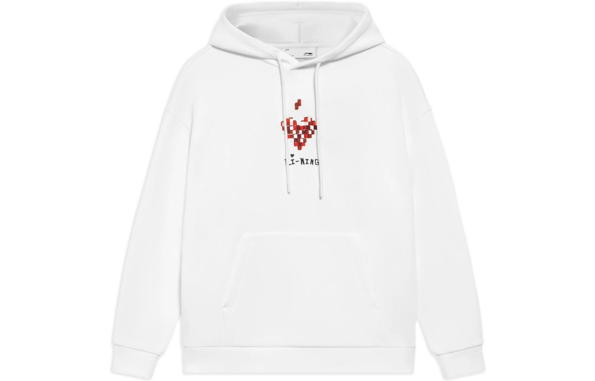 Li-Ning Sports Fashion Unisex Pullover Hoodie White AWDS593-1