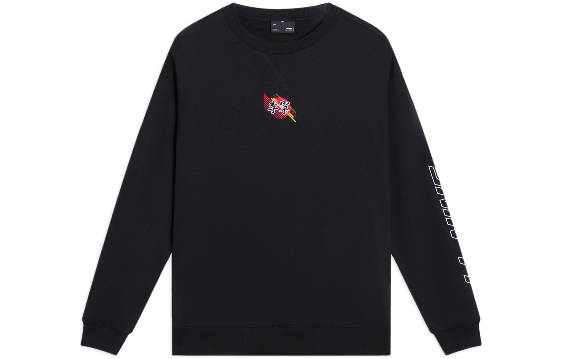 Li-Ning Sports Life Logo Embroidered Crewneck Sweatshirt Black AWDS923-3